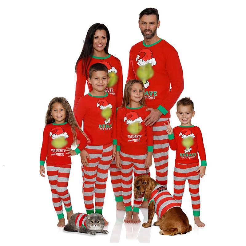 Животных Семья Домашняя одежда наборы Хлопковая пижама, костюм на Рождество, для родителей комплекты детской одежды для мальчиков и девочек, комплект одежды