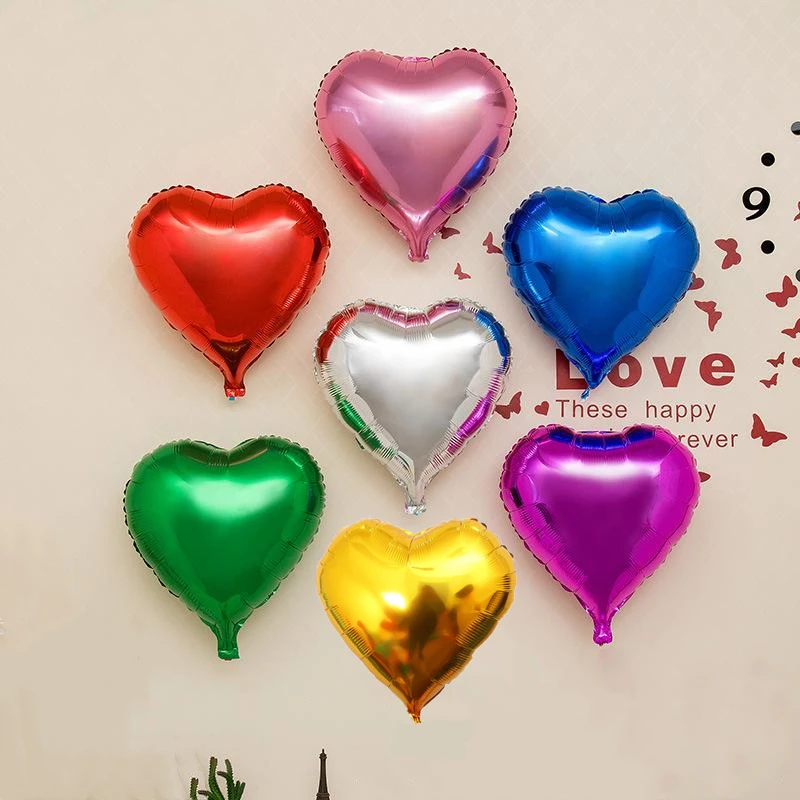 

balloons 10pcs new year christmas birthday party s for adult/kids 10 inch small heart batch ation aluminium foil ballons