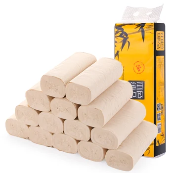 

High Quality 14Rolls 4 Ply Soft Napkin BAMBOO Tissue Bulk Bath Tissue Bathroom Multi-Fold Toilet Paper
