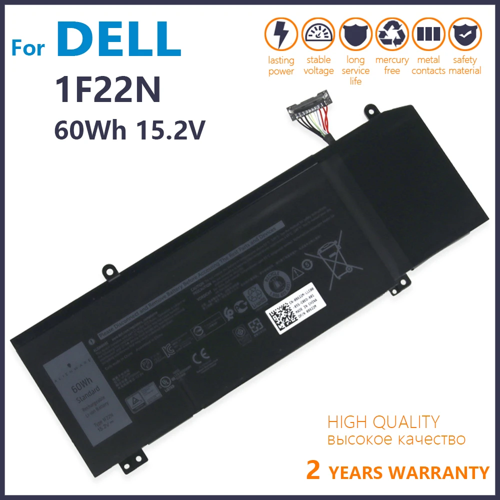 Настоящая аккумуляторная батарея для ноутбука Dell ALIENWARE Orion M15 M17 Inspiron G5 5590 G7 7590 7790
