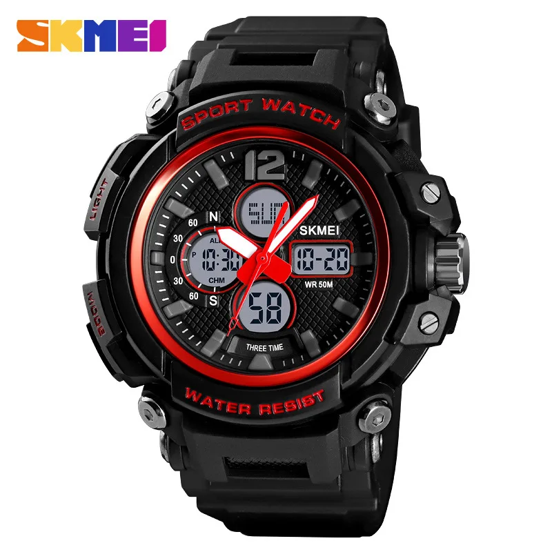 

Skmei Dual Display Electronic Watch Outdoor Sports Japan Mountain Climbing Night Light Waterproof Men Students Watch