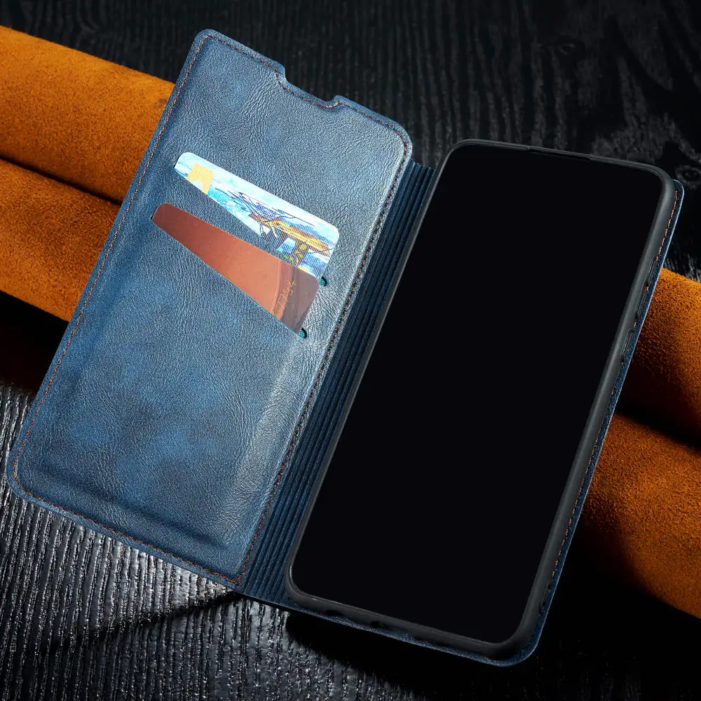 Синий Флип кожаный чехол для huawei mate 20 P20 P30 Nova 3e 4e 5i на Honor 10 Lite 20 Pro Y6 Y7 Prime P-smart силиконовый чехол Coque - Цвет: Синий