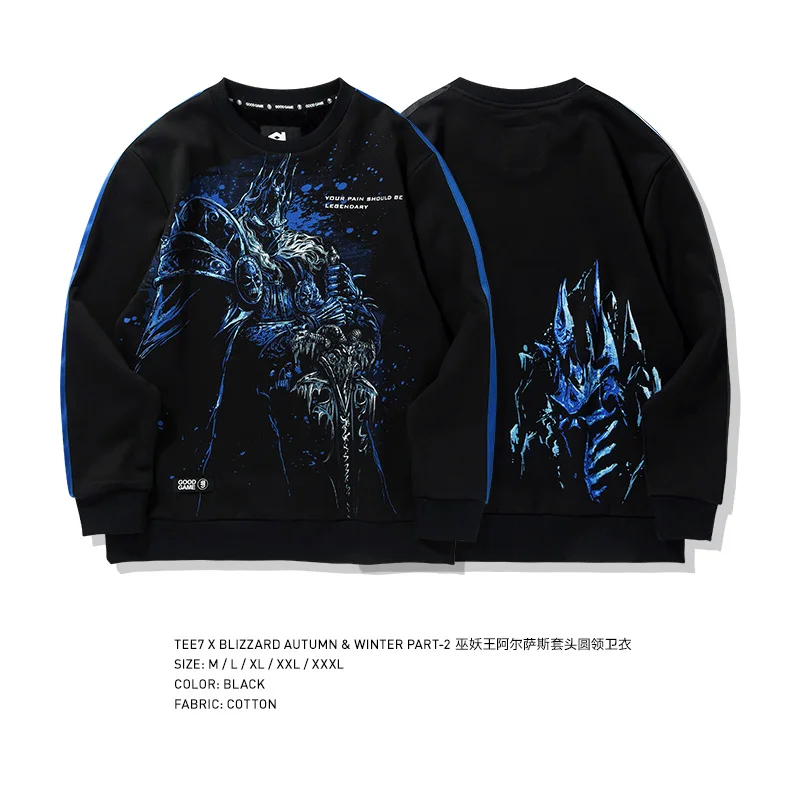 

Tee7 WOW hoodie Alsace the lich king fashion trend casual cotton round neck pullover hoodie