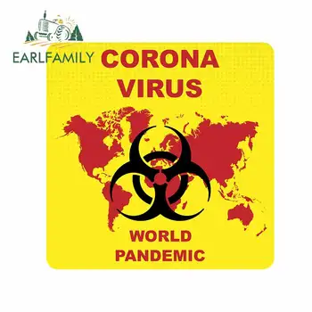 

EARLFAMILY 13cm x 12.9cm for Pandemic Car Stickers Bumper Window Vinyl Occlusion Scratch Custom Printing Car Decoration Decal