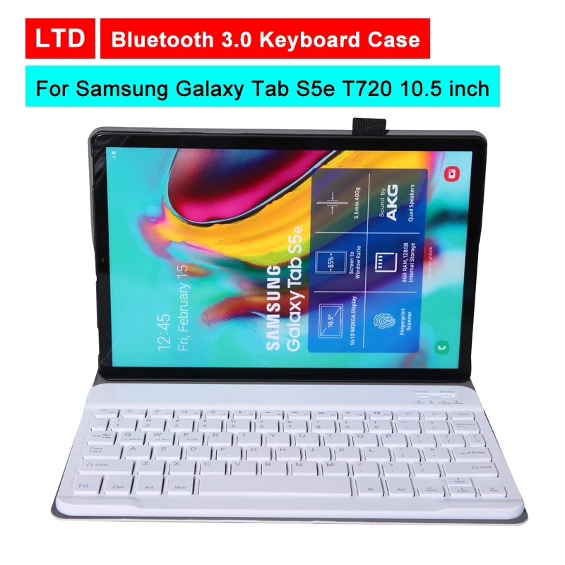 

Bluetooth 3.0 Tablet Keyboard Case For Samsung Galaxy Tab S5e T720 10.5 inch Mediapad Flip Leather Protective Cover Stand Holder