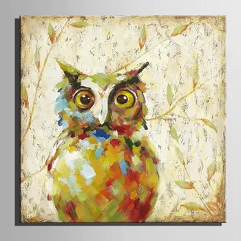 

Hand painted animal cute owl Oil Painting On Canvas Texture Painting Home Wall Art Decoration Picture