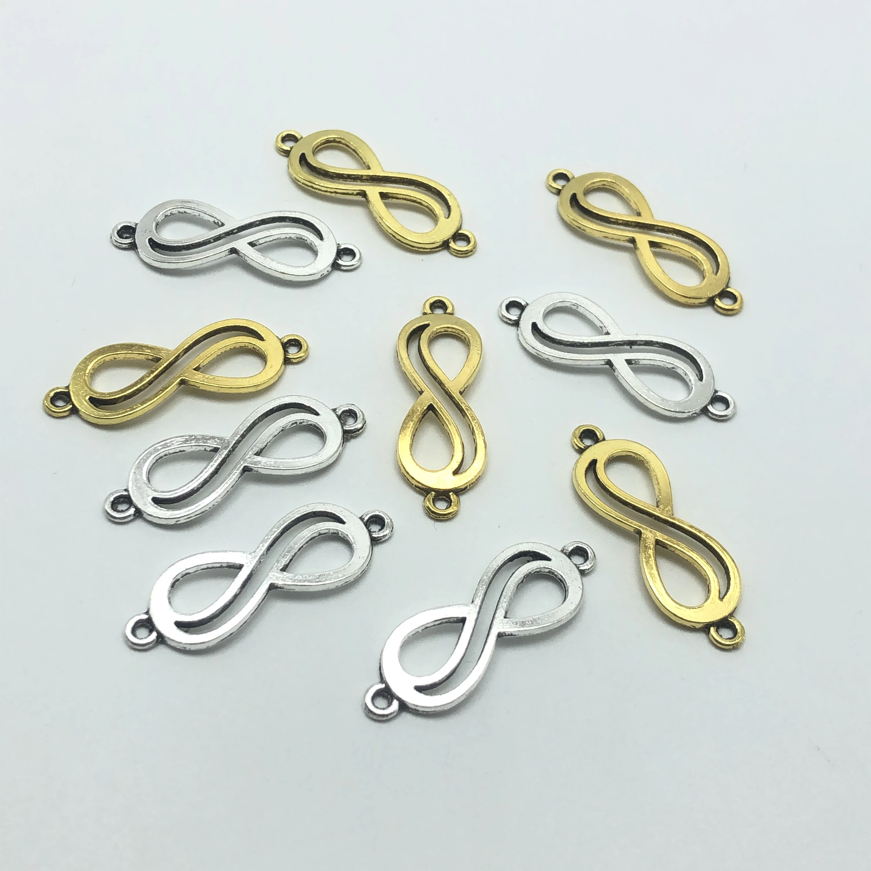 

20pcs ' 8 ' infinite symbol double ring DIY necklace bracelet pendant for jewelry making accessories materials