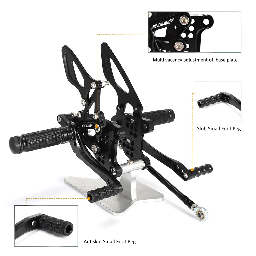 US $109.85 Motorcycle Footrests Adjustable Rider Rear Sets Rearset Footrest For APRILIA RSV1000 R FACTORY 2004 2005 2006 2007 2008