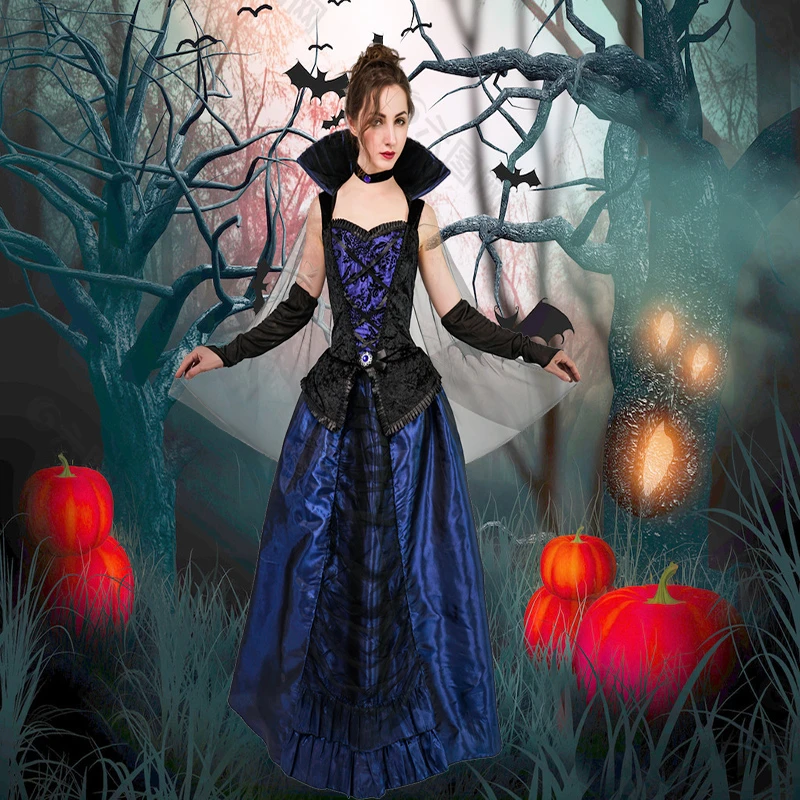 Vestido de juego de rol, disfraz vampiro mujer, Cosplay para adultos, fiesta Halloween, ropa de vampiro Medieval| | - AliExpress