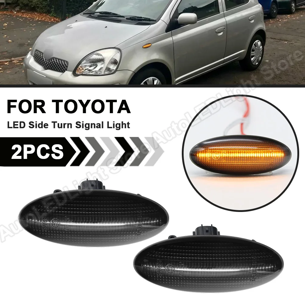 

2Pcs Smoke Dynamic LED Side Marker Turn Signal Sequential Light Lamps For Toyota Yaris Vitz RAV4 Auris Corolla Conquest Verso