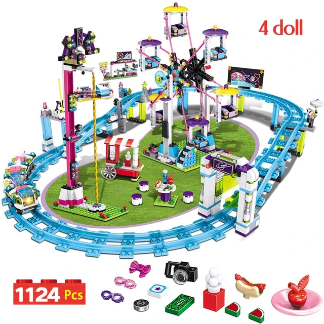 US $35.06 Bricks Compatible Lepining Friends Amusement Park Blocks Roller Coaster Figure Model Toys Hobbie Ch