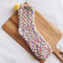 JAYCOSIN/1 пара креативных уютных Хлопковых Носков с помпоном для женщин; теплые зимние домашние носки для сна; Calcetines Invierno Hombre