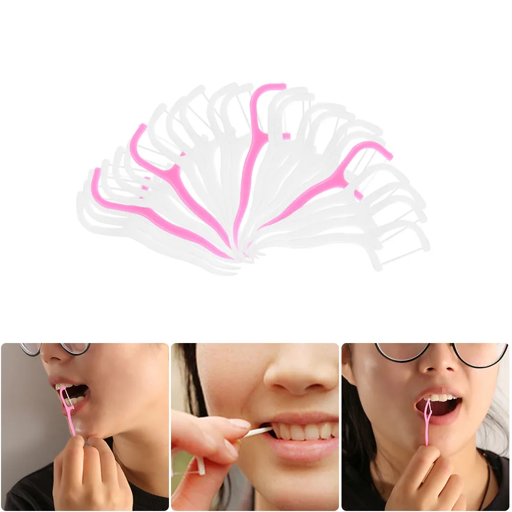 100Pcs Dental Floss Total Clean Floss Toothpick Brush Tooth Picks Remove Plaque From Areas Between Your Teeth Oral Care Tools