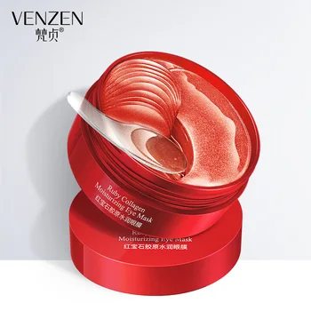 

VENZEN 30Pair+60Pcs ruby Eye Mask Anti Wrinkle Crystal Collagen Eye Care Dark Circles Remove Eye Mask Gel Anti-Aging Skin Care