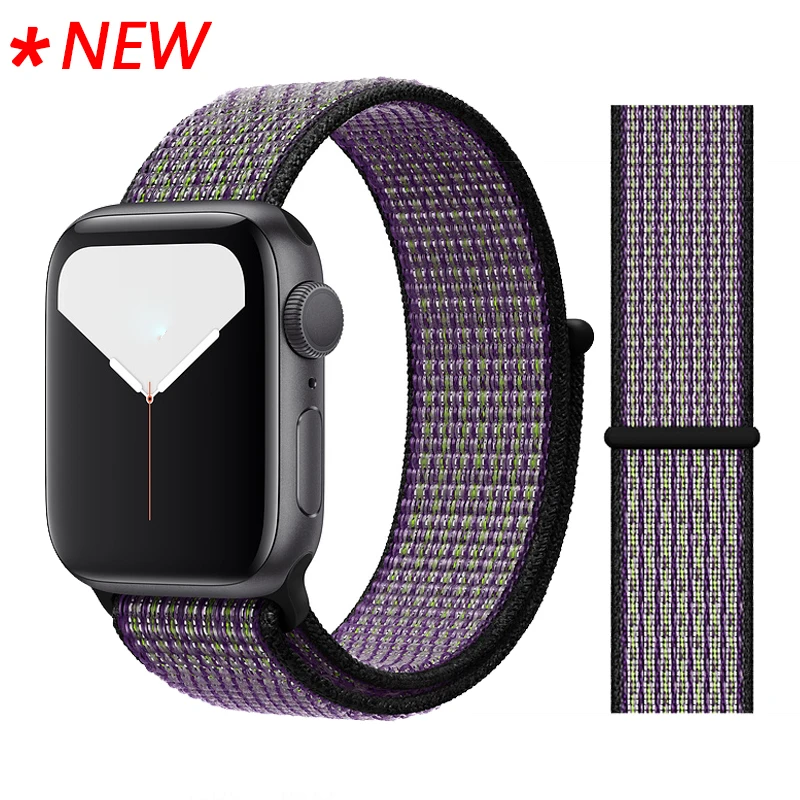 55 Desert sand Нейлон Ремешок для наручных часов Apple Watch серии 3/2/1 38 мм 42 мм мягкий нейлон дышащий сменный ремешок Спортивная петля для наручных часов iwatch серии 4 40 мм 44 мм - Цвет ремешка: 55 Desert sand