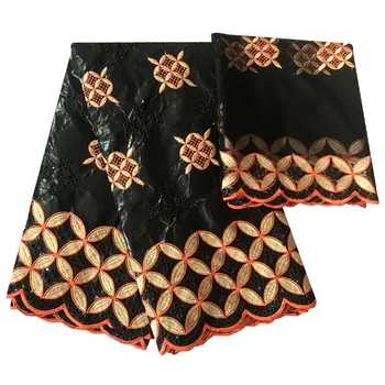 

2019 New arrival african bazin riche getzner fabric with beads cord lace fabric guinea brocade fabric for wedding TF-965