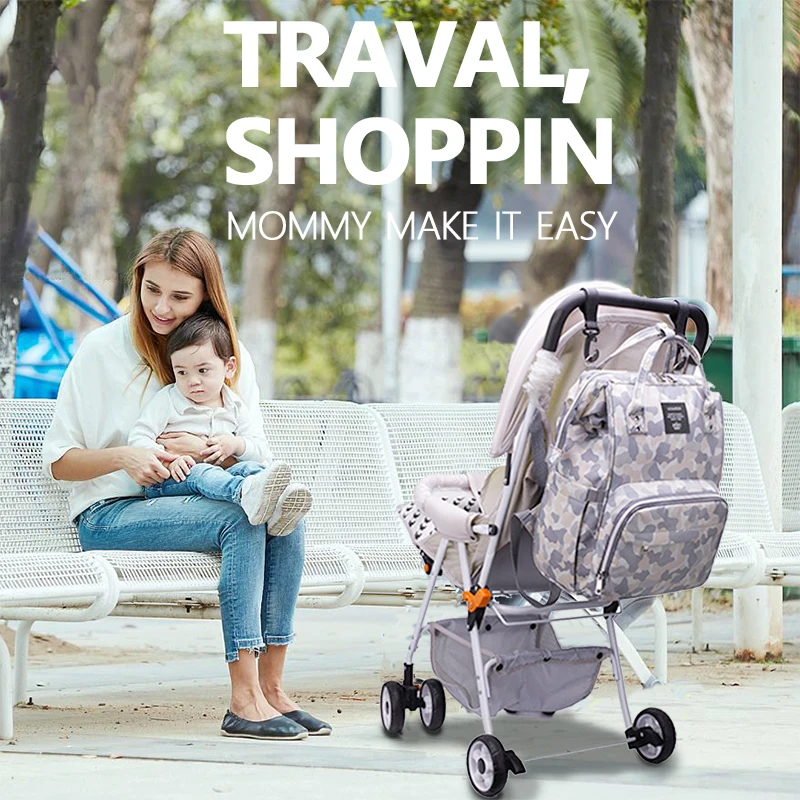 Lequeen Fashion Mummy Maternity Nappy Bag Brand Large Capacity Baby Bag Travel Backpack Designer Nursing Bag for Baby Care