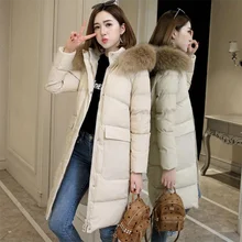 Женский пуховик, зимний, ультра-светильник, утиный пух, теплая женская верхняя одежда с капюшоном, длинный рукав, женский пуховик