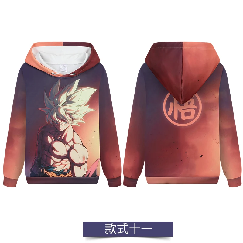Мода Аниме Полный Цвет Толстовка Dragon Ball Супер Saiyan Сон Гоку косплей Толстовка с капюшоном пуловер весна осень пальто - Цвет: K