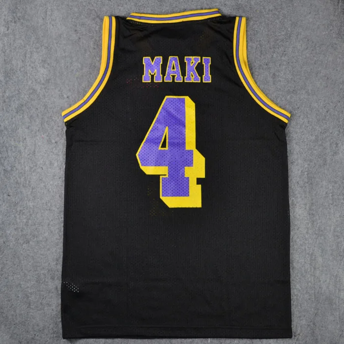 

Аниме Kainan Point Guard #4 SHINICHI MAKI Косплей гостевой черный баскетбольный Джерси Топы Рубашки спортивная одежда командная униформа