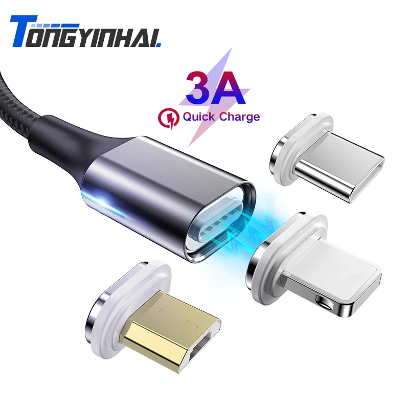 Магнитный кабель USB для зарядного устройства C Type 3A быстрой зарядки передачи