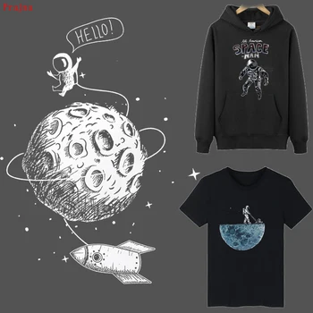 

Prajna Iron On Transfer For Clothes Astronaut Space Patches Stripes Heat Vinyl Transfer Thermal Stickers On Clothes Patch Badges