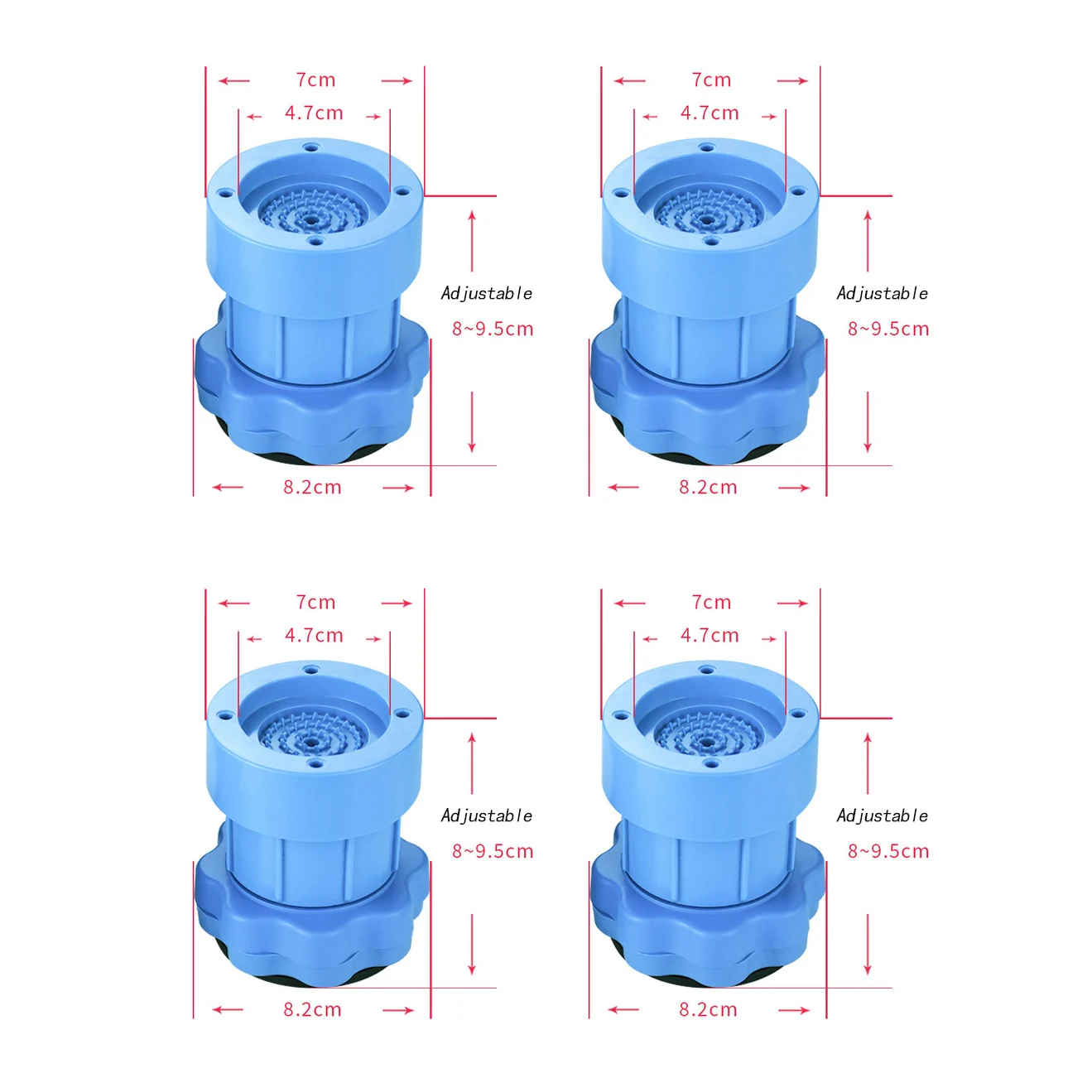 Pieds de machine à laver anti-ald et anti-bruit, tapis non ald,  réfrigérateur, sous-vibration, 2 pièces, 4 pièces, polymères chauds de  cuisine - AliExpress