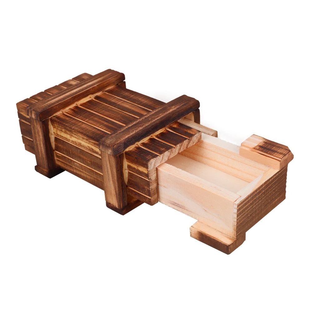 

Newly Wooden Puzzle Box With Secret Wood Drawer Magic Compartment Brain Teaser Educational Intellegence Toys For Children Giftsh