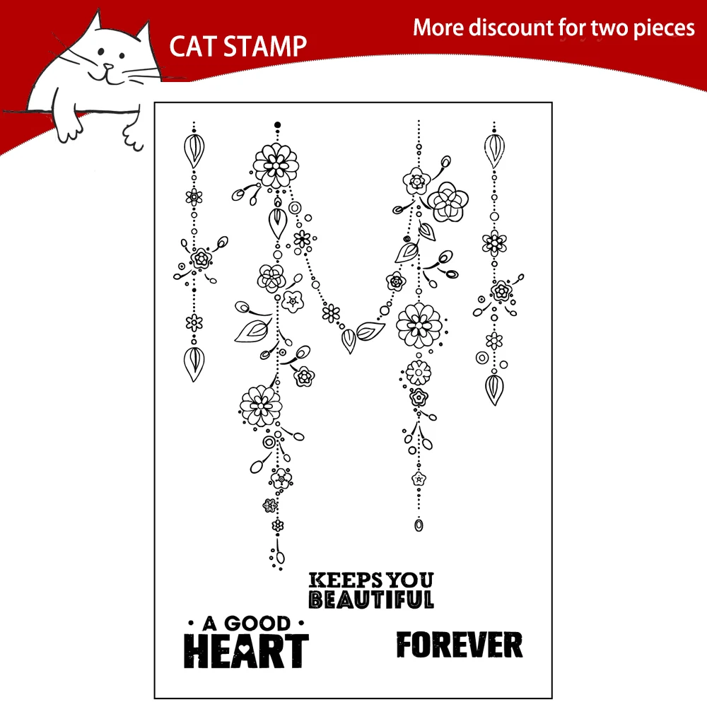 

Flower Pendant Clear Stamps For Scrapbooking Card Making Photo Album Silicone Stamp DIY Decorative Crafts