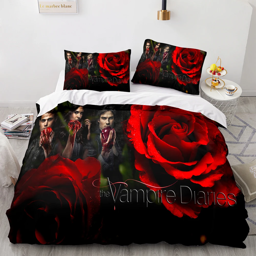 Set biancheria da letto rosa rossa singolo Twin Full Queen King Size