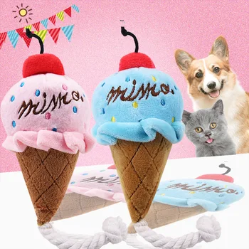 

Pet toys Two-color ice cream vocal toys pink blue Pet dog toy supplies cat toys 100 pieces