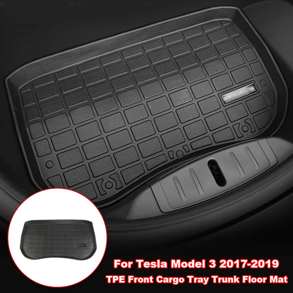 Для Tesla модель 3- Передняя Коробка коврик Интерьер черный грузовик запчасти аксессуар