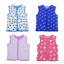 В году, осенне-зимний жилет с подкладкой Детский Теплый жилет для мальчиков и девочек Двусторонняя одежда жилет с подкладкой