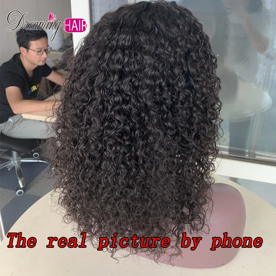 13X6 Jerry Curly Lace Front Human Hair Wigs With Baby Hair Brazilian Remy Hair Short Curly Bob Wigs For Women Pre-Plucked Wig