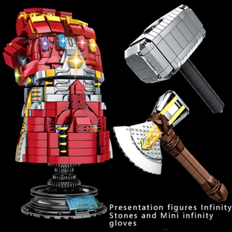 

Legoing Marvel The Avengers 4 Endgame Weapon Thor Quake Stormbreaker Iron Man Captain Superhero Figures Building Blocks Kid Toys
