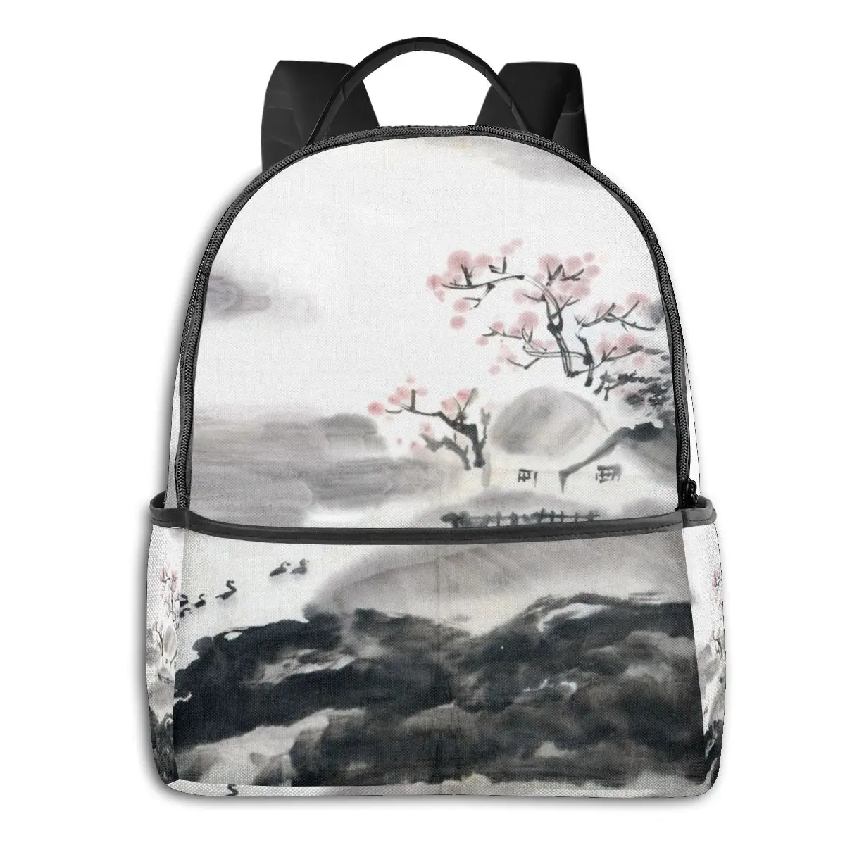 

NOISYDESIGNS Landscape Plum Blossom Ink Painting Backpack Teenager Big Capacity School Bags Girls Travel Bag Mochila Rucksack