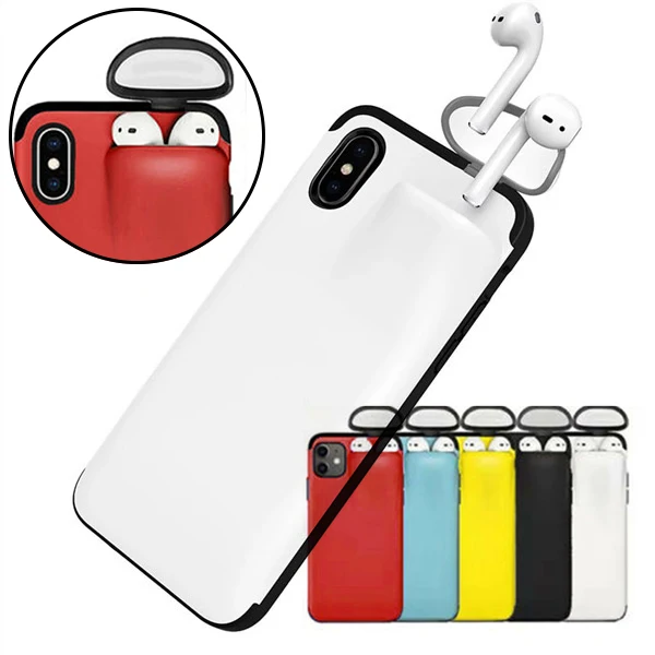 Мягкая ТПУ задняя крышка с наушниками чехол для хранения iPhone 11 Pro Max 7 8 Plus