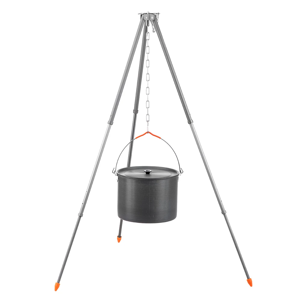 

Naturehike Adjustable Hanging Pot Tripod Aluminum BBQ Cookware Bracket Stand Three-stage Retractable Adjustable Hanging Chain