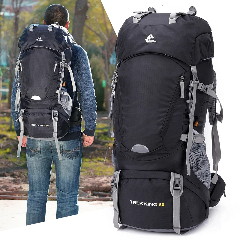 feasible wise courage 60l Frame Hiking Backpack Camping Waterproof Trekking Bag Outdoor Travel  Backpack Female/male Mountain Rucksack With Rain Cover - Outdoor Bags -  AliExpress