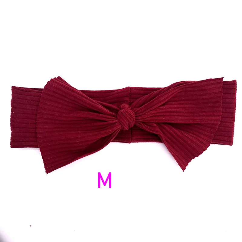 winered Повязка на голову из хлопка с большим бантом для новорожденных девочек, милая эластичная повязка для волос, аксессуары для девочек - Цвет: winered