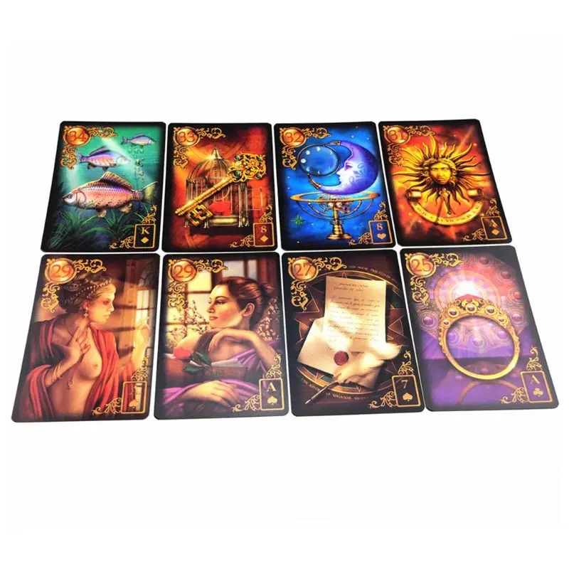 Позолоченные Reverie Lenormand Seer карты полный английский 47 Таро карты гадание Fate