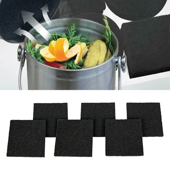 

12pcs Sponge Round Activated Carbon Filter Cotton Deodorization Effective Kitchen Disposable Square Practical Aquarium Compost