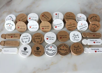 

Thank You Kraft Gift Tag Handmade with Love Design Jewelry Wedding Party Paper Hang Tags Packaging Label Decorative Paper Tags