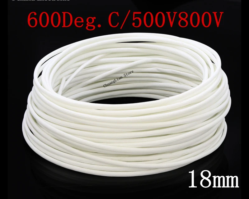 

Dia 18m Fiberglass Tube HTG Cable Sleeve Soft Chemical Fiber Glass Wire Wrap Protector Insulation High Temperature Pipe 600Deg