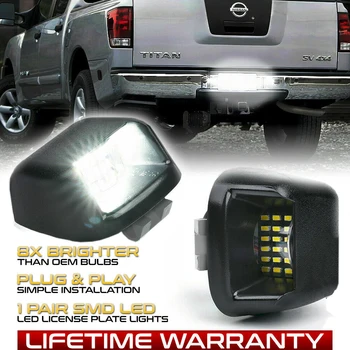 

2PCS Error Free LED License Number Plate Light Lamps For Nissan Frontier Titan Xterra Armada Navara D40 Suzuki Equator