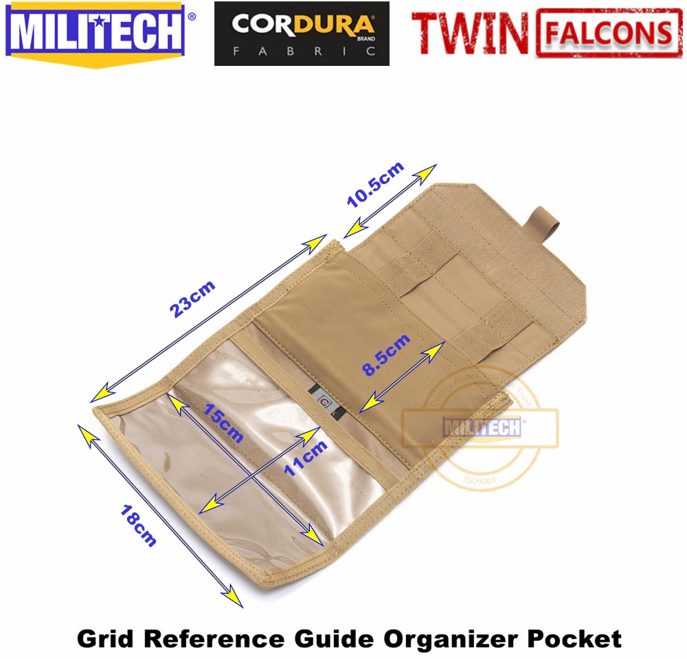 MILITECH TWINFALCONS TW 500D Delustered Cordura Molle Crye CP сетка Справочное руководство Органайзер Карманный координатная карта боевой мешочек