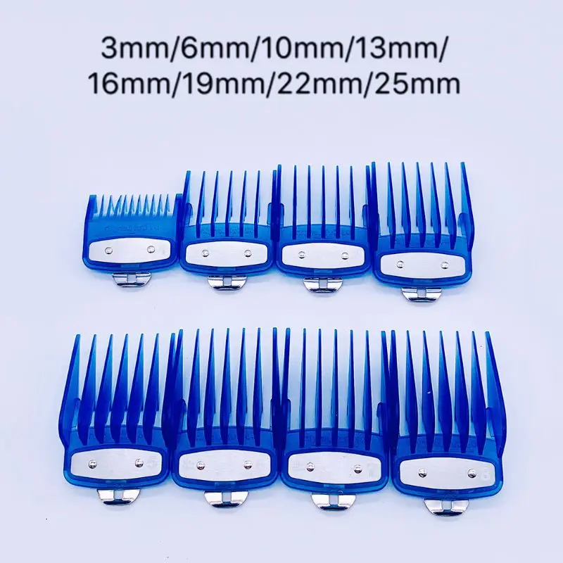  8/10Pcs Barber Shop Styling Guide Comb Set Transparent Hair Clipper Limit Comb T4MB