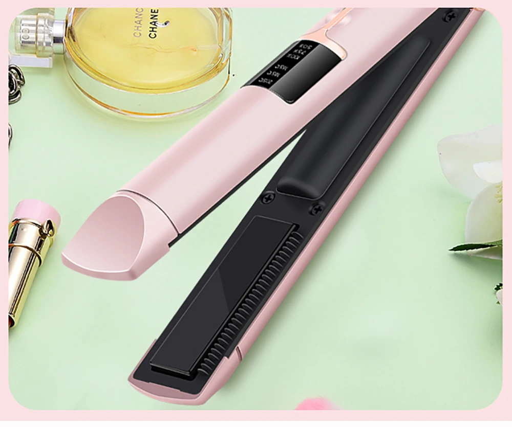 Description Picture 4 of itemUSB Recharging Portable Wireless Hair Straightener with Power Bank Mini Cordless Ceramics Flat Iron Roller Curler Styling Tools