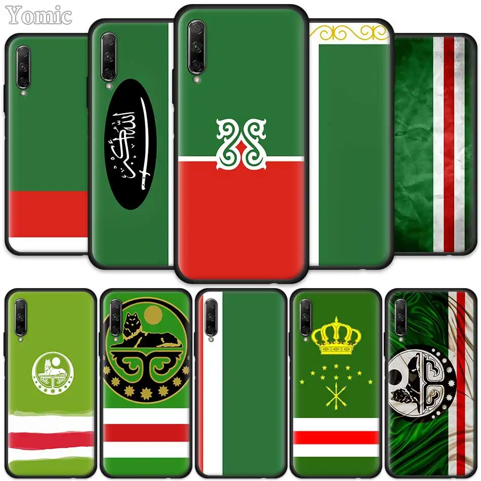 

Flag Of Chechnya Art Case for Huawei Honor 9X Pro 10 20 Lite 20i V20 8X 8C 8A 8S Play Black Silicone Phone Cover