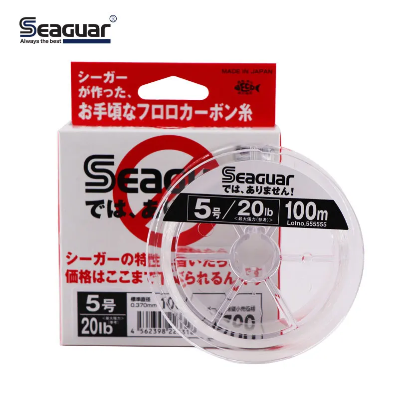 SEAGUAR белая этикетка оригинальная леска 4LB-20LB Фторуглеродные Лески 100 м